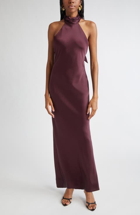 【関税&送料込】Salvatore Ferragamo Burgundy Satin Dress Ferragamo Burgundy Silk Cord Jacquard Minidress Salvatore