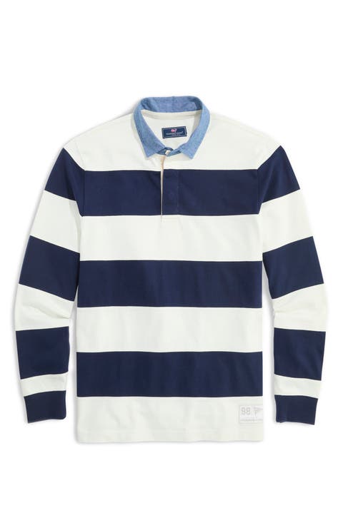 Pieced Stripe Organic Cotton Rugby Shirt