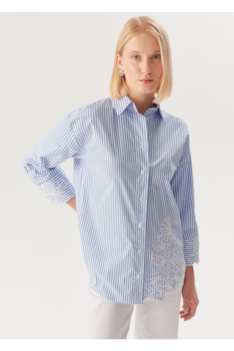Eden Long Sleeve Shirt, Main, color, Blue and White
