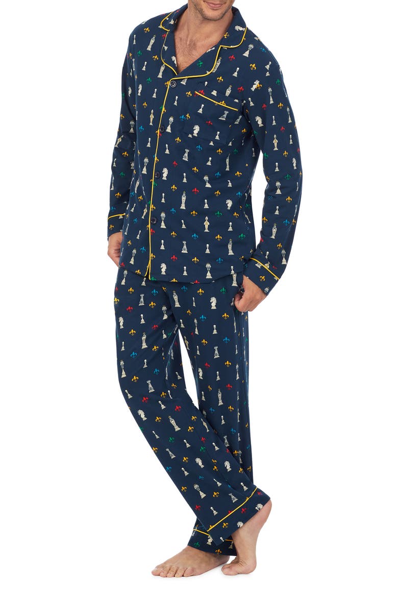 Chess Print Stretch Organic Cotton Pajamas, Alternate, color, CHECKMATE