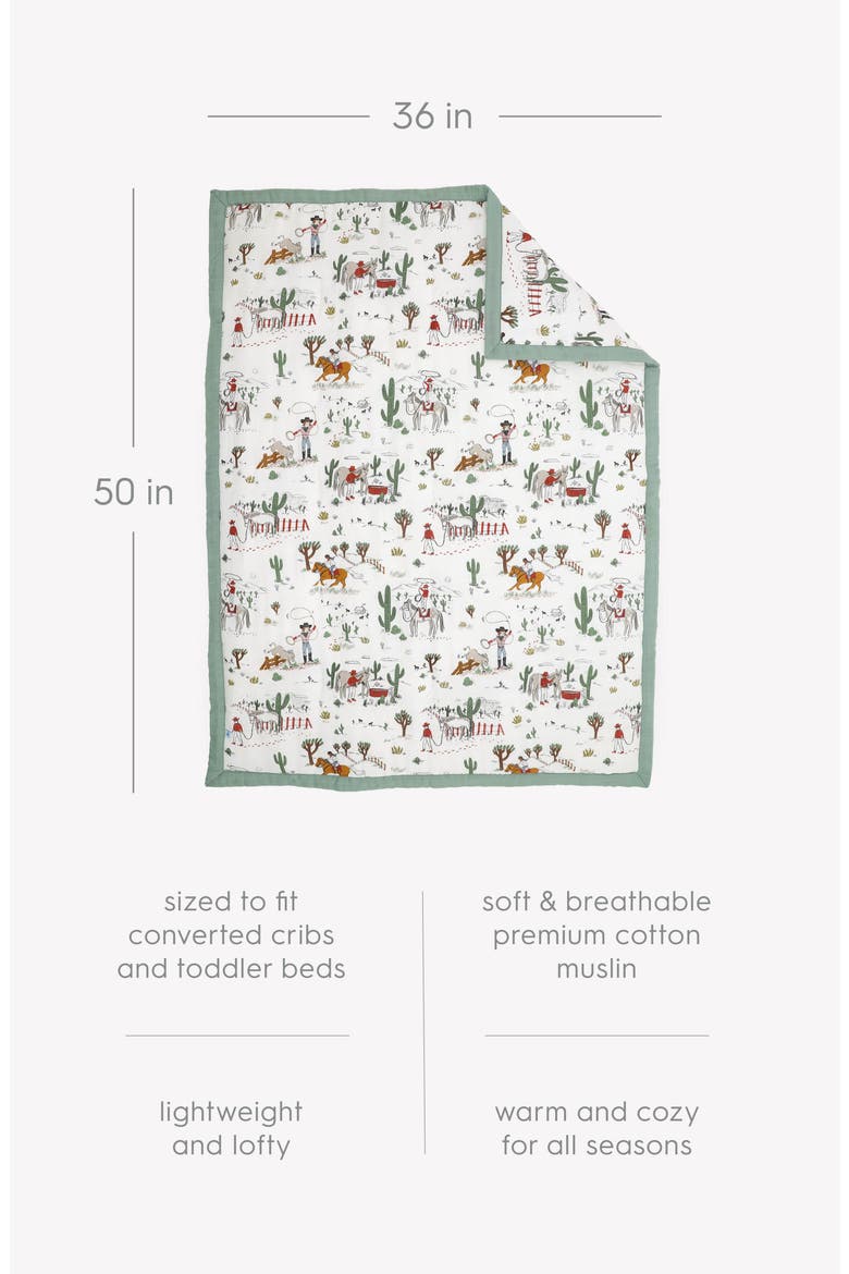 Toddler Cotton Muslin Bedding Set, Alternate, color, COW POKE