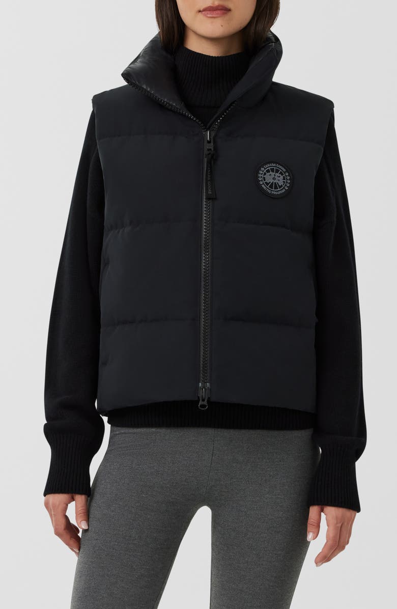 Canada Goose Grandview Black Label Crop 750 Fill Power Down Puffer Vest, Main, color, Black