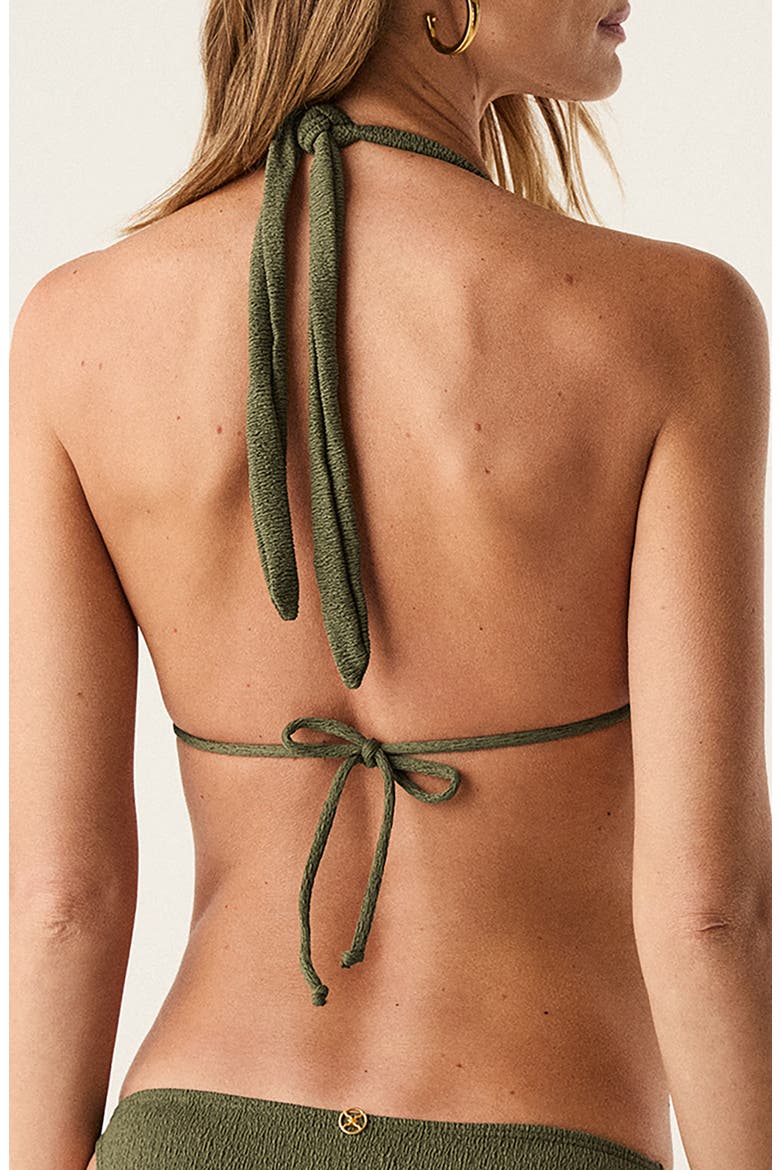 Paula Triangle Bikini Top, Alternate, color, DARK GREEN