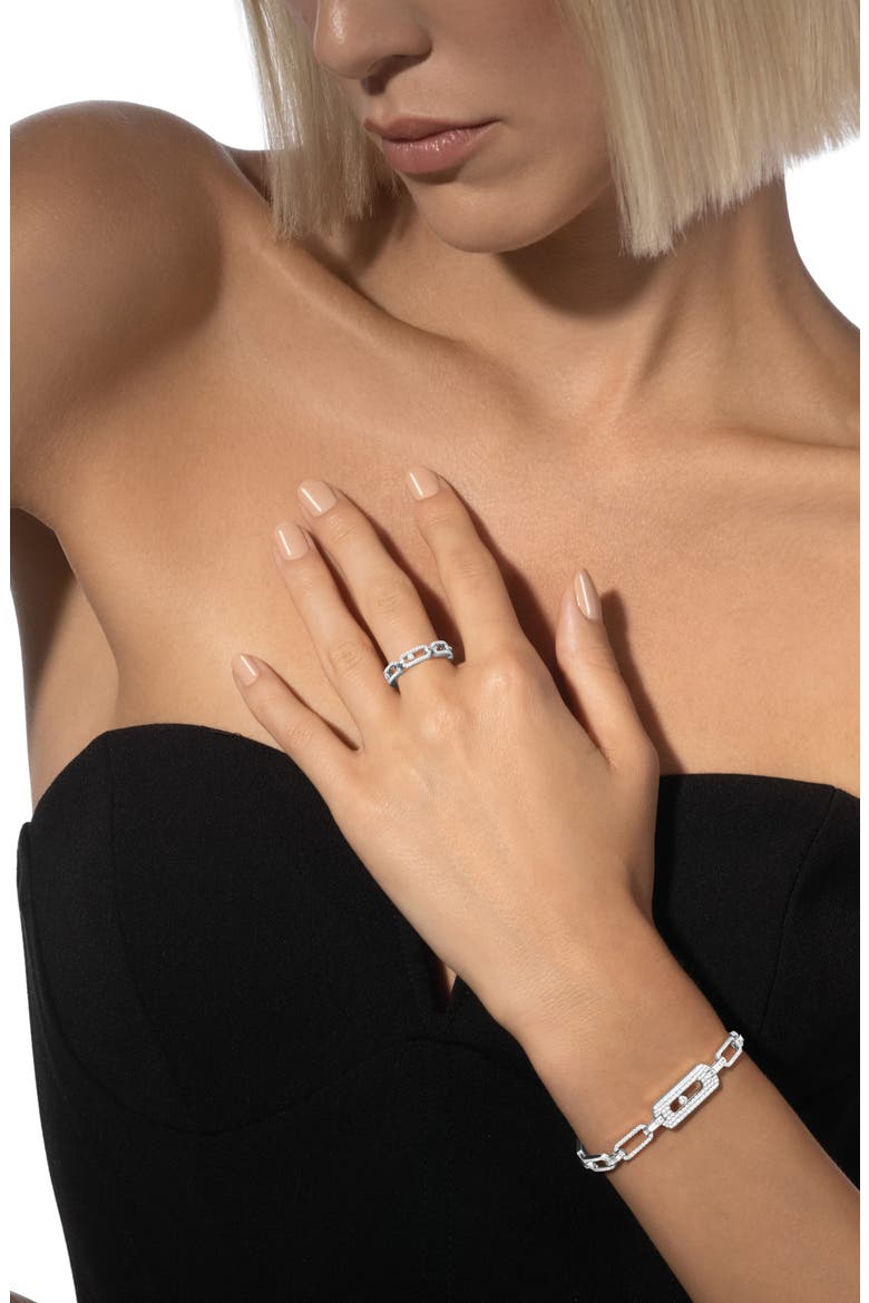 My Move Pavé Diamond Bracelet, Alternate, color, WHITE GOLD