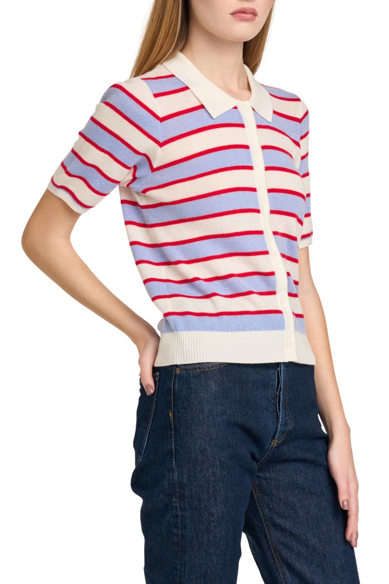 Wesley Collar Cardigan, Alternate, color, BLUE STRIPE