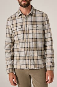 7 Diamonds Generation Plaid Stretch Flannel Button-Up Shirt