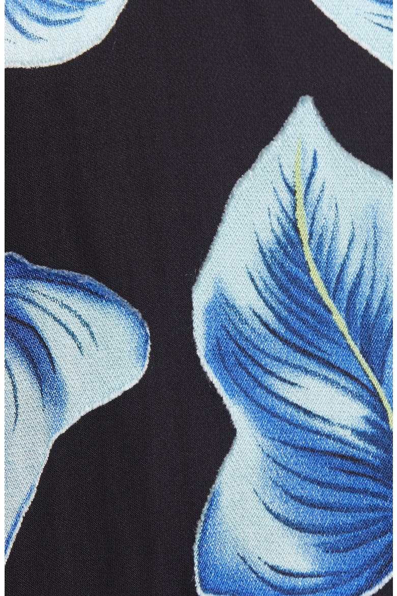 Lumi Tie Wrap Midi Skirt, Alternate, color, PARADISE LEAVES BLK/ BLUE