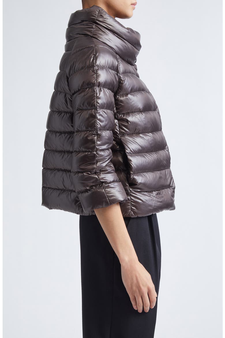 Sofia Iconic Down Crop Puffer Jacket, Alternate, color, CHOCOLATE