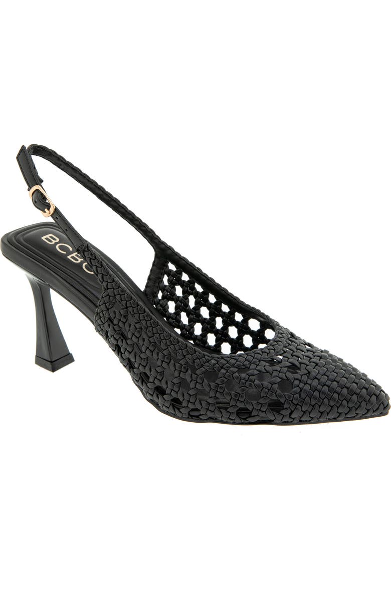 BCBG Issa Slingback Pointed Toe Pump, Main, color, Black