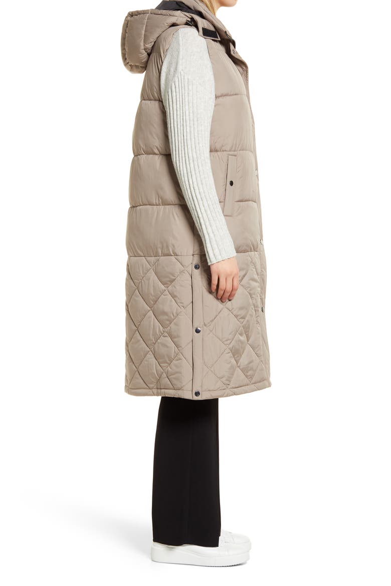 Mix Quilt Puffer Vest, Alternate, color, TAN ICED COFFEE