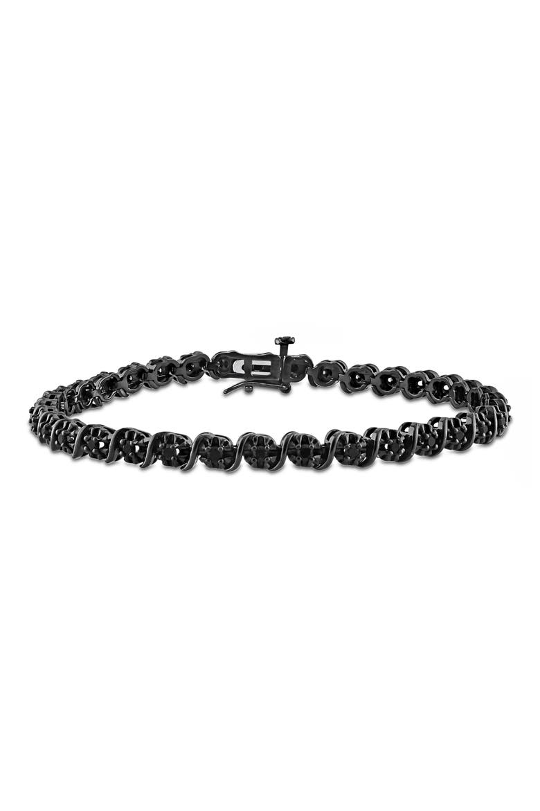 Black Diamond Tennis Bracelet, Main, color, BLACK