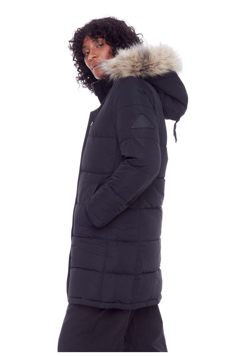 Alpine North AULAVIK - Vegan Down Mid-length Hooded Parka Coat, Alternate, color, Black