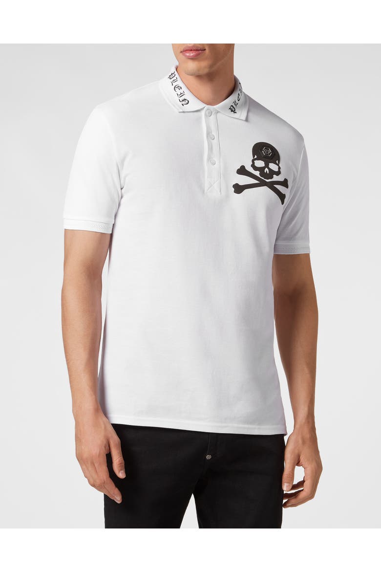 Polo Shirt Ss Skull&Amp;Bones Men, Main, color, white
