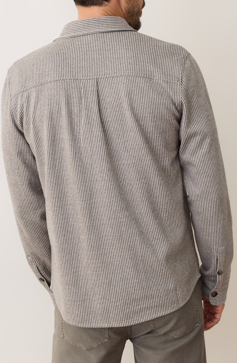 Marine Layer Pacifica Stripe Stretch Overshirt, Alternate, color, Grey Railroad Stripe