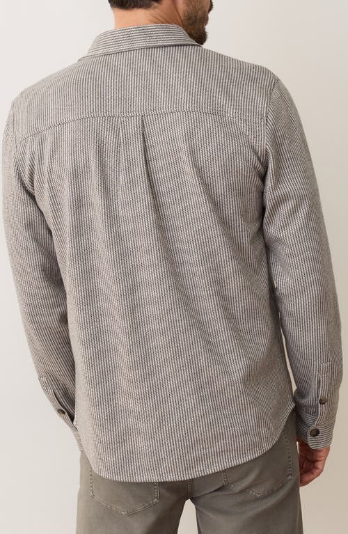 Marine Layer Pacifica Stripe Stretch Overshirt In Gray