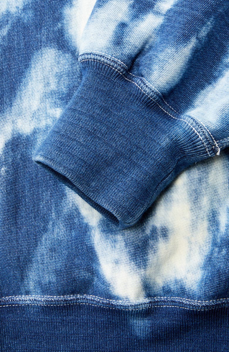 orSlow Indigo Tie Dye Sweatshirt, Alternate, color,