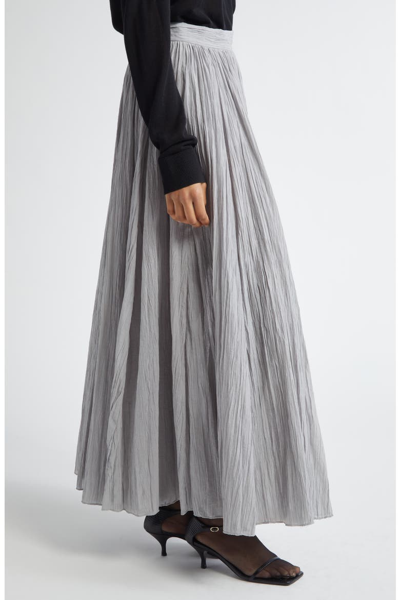 Semisheer Plissé Maxi Skirt, Alternate, color, PALE GREY