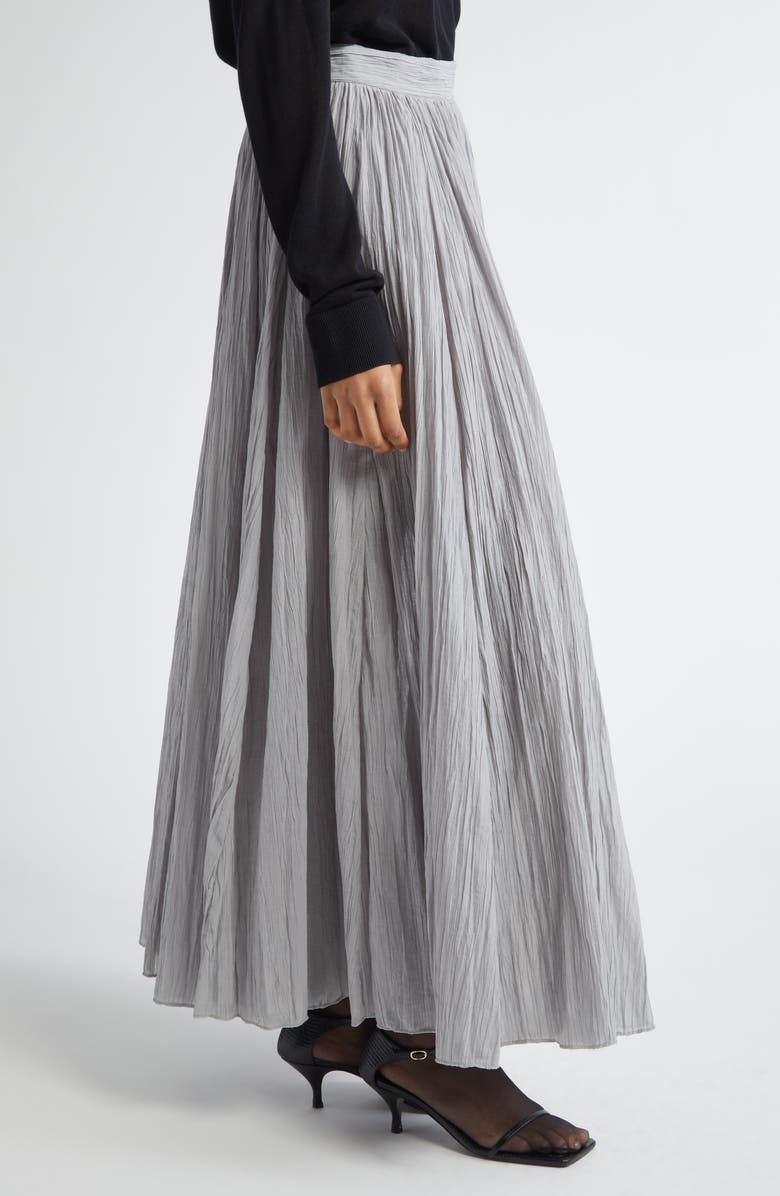 TOTEME Semisheer Plissé Maxi Skirt, Alternate, color, Pale Grey