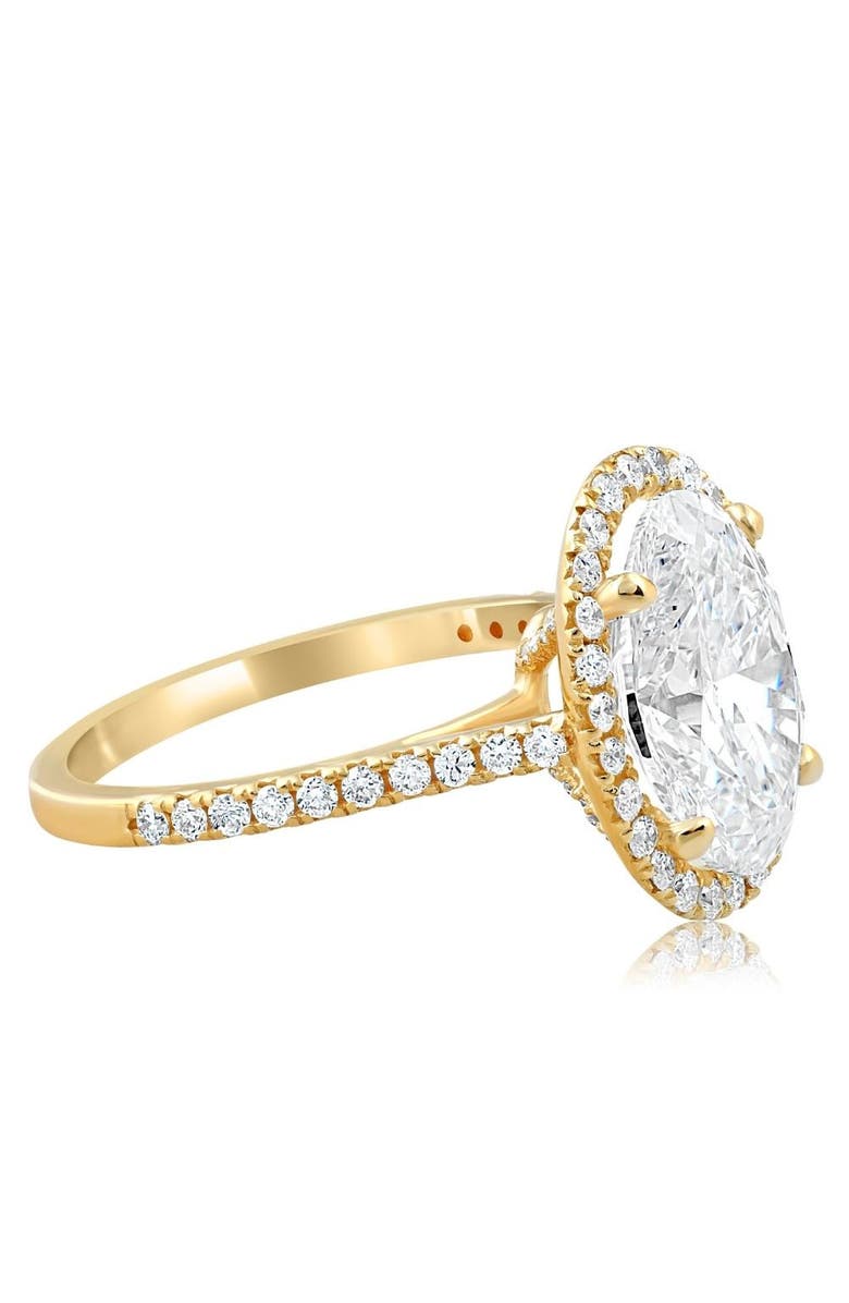Bliss Diamond 3 1/2Ct Oval Moissanite & Diamond Halo Engagement Ring 14k Gold, Alternate, color, 