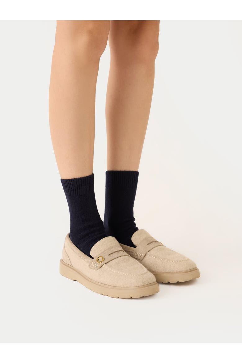 Unisex Cashmere Jersey Knit Bed Socks, Alternate, color, navy blazer