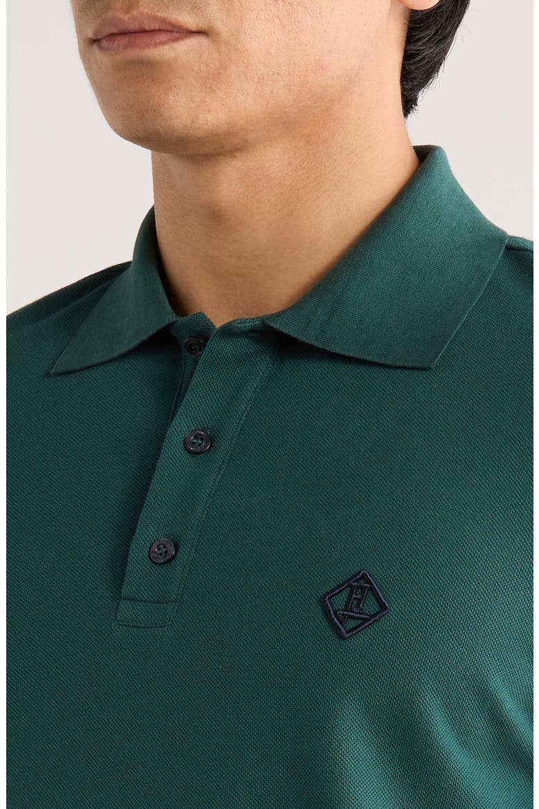 Logo Embroidered Cotton Piqué Polo, Alternate, color, BOTTLE GREEN