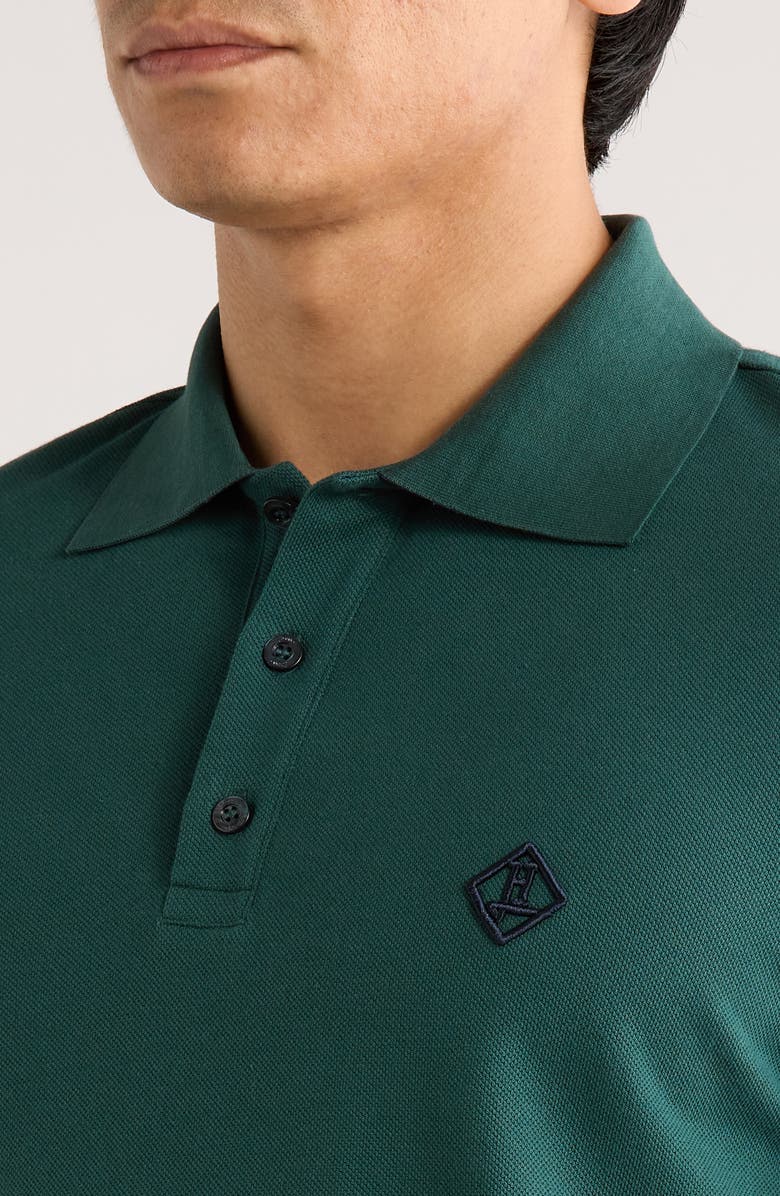 Herno Logo Embroidered Cotton Piqué Polo, Alternate, color, Bottle Green