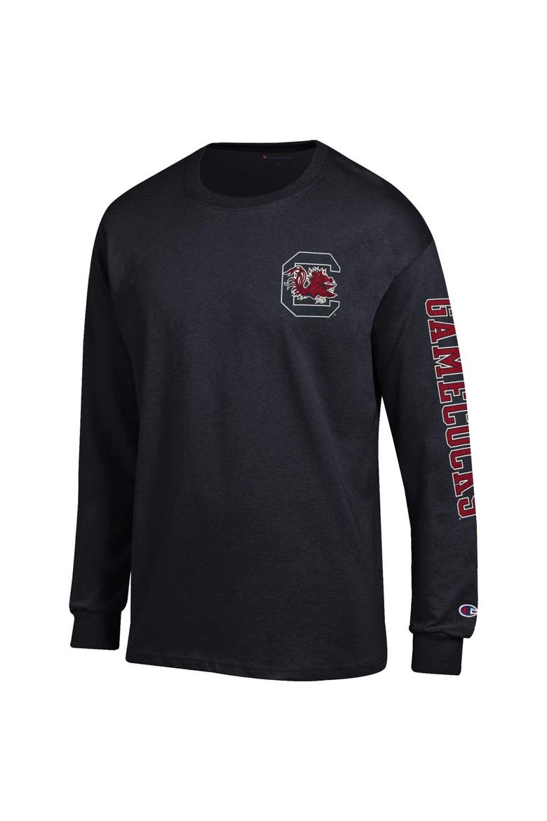 Men's Champion Black South Carolina Gamecocks Team Stack 3-Hit Long Sleeve T-Shirt, Alternate, color, Black