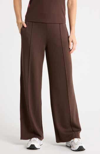 High Waist Pintuck Wide Leg Track Pants