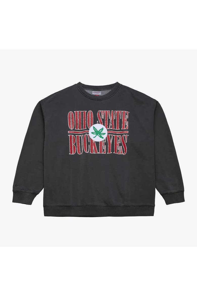 Men's Mitchell & Ness Charcoal Ohio State Buckeyes Downtown Fleece Sweatshirt, Main, color, Charcoal