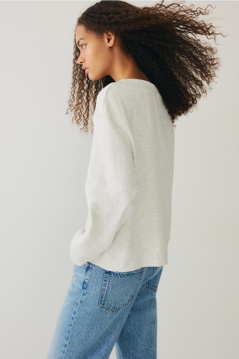 V-neck Sweatshirt, Alternate, color, Light gray melange