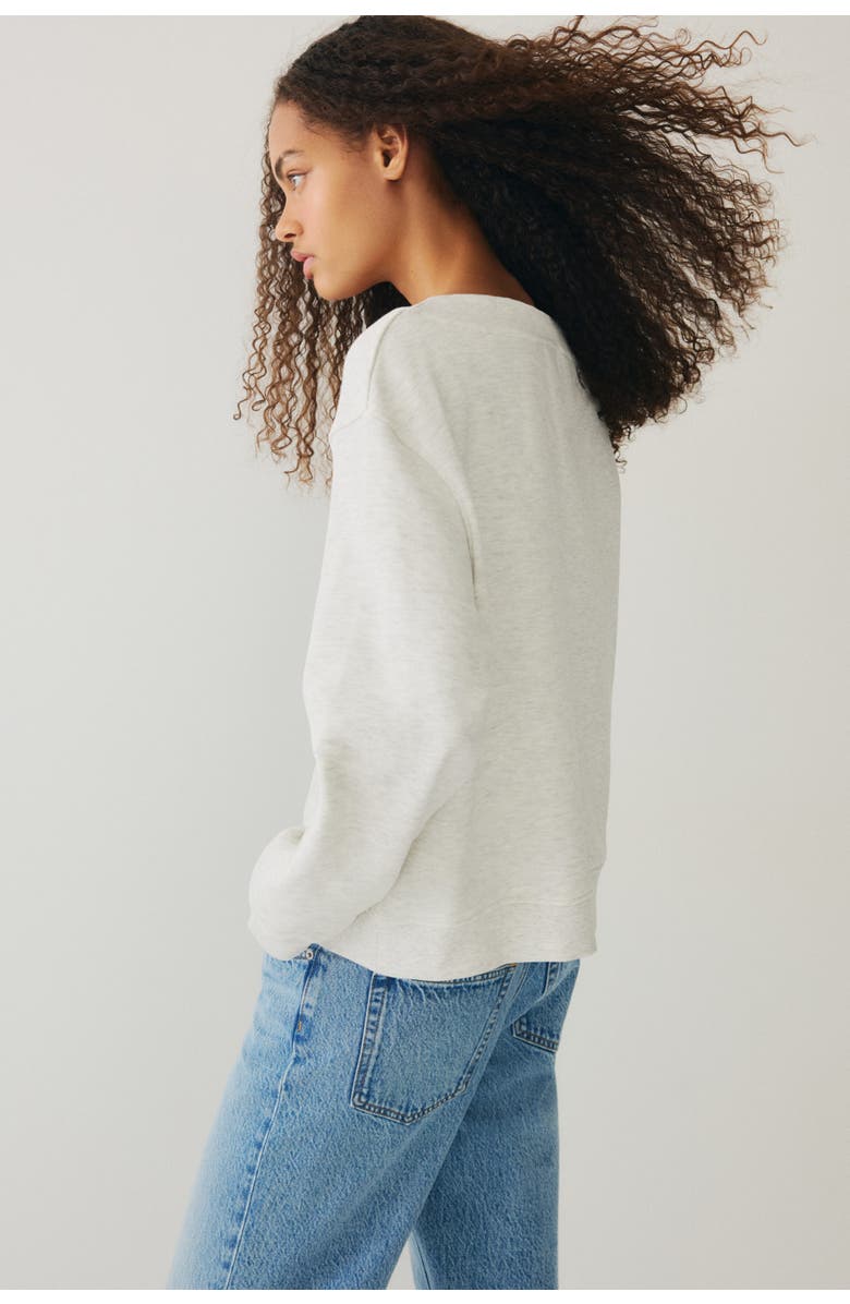 H&M V-neck Sweatshirt, Alternate, color, Light Gray Melange