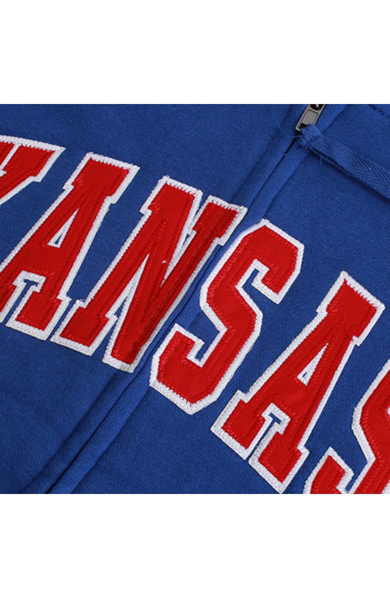 COLOSSEUM Women's Stadium Athletic Royal Kansas Jayhawks Arched Name Full-Zip Hoodie, Alternate, color, Royal