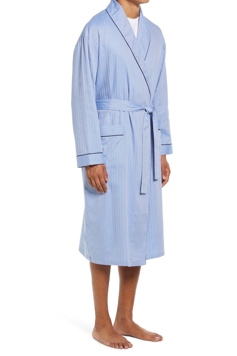 'Signature' Cotton Robe, Alternate, color, BLUE