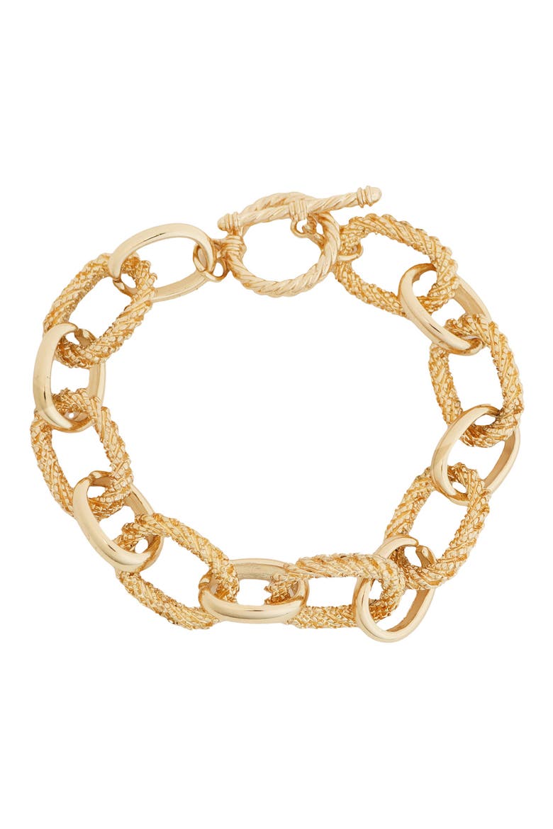 Mixed Link Toggle Bracelet, Main, color, GOLD