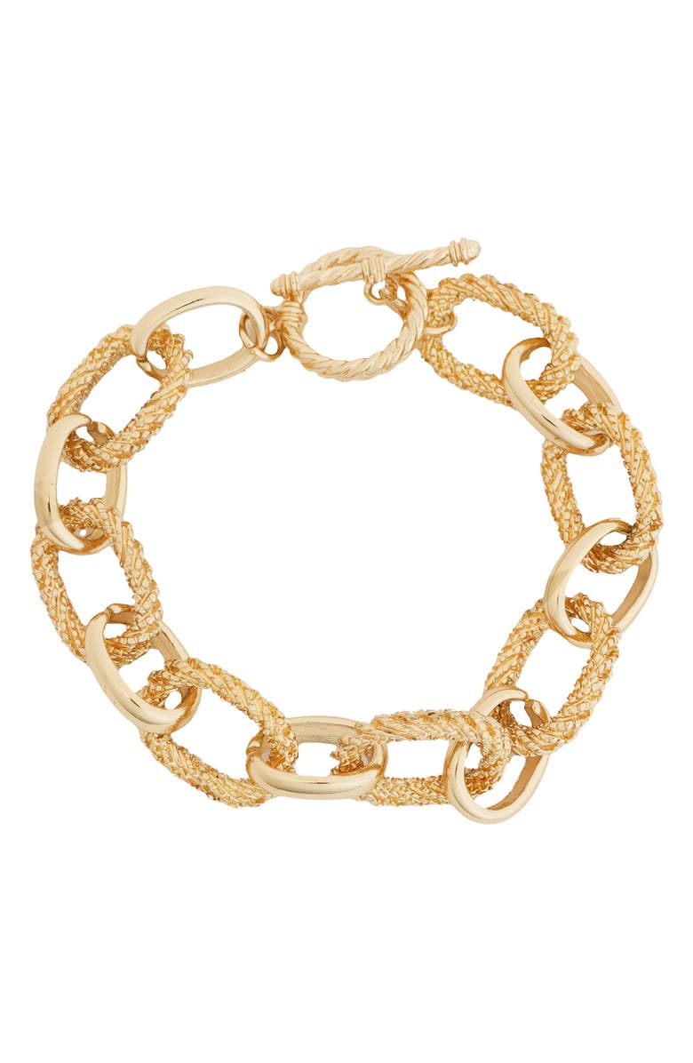 Panacea Mixed Link Toggle Bracelet, Main, color, Gold
