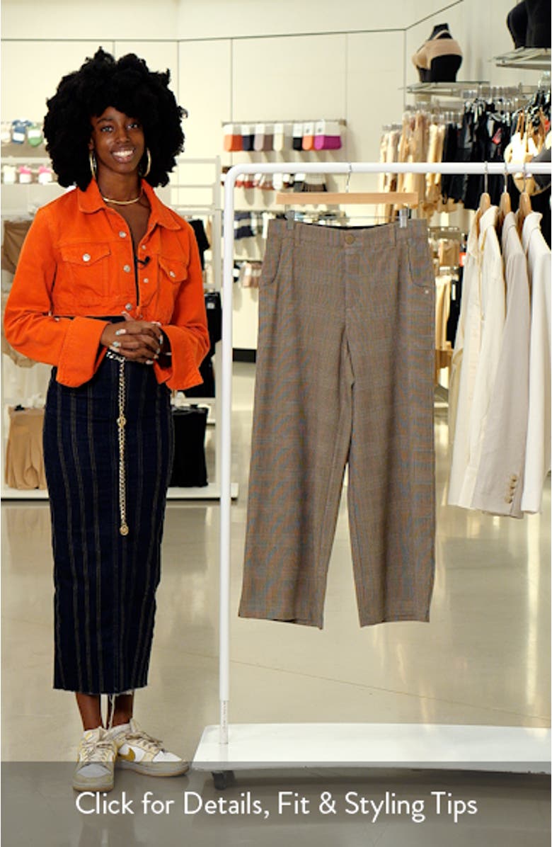 Whitney Skyrise Glen Plaid Pleated Wide Leg Trousers, sales video thumbnail