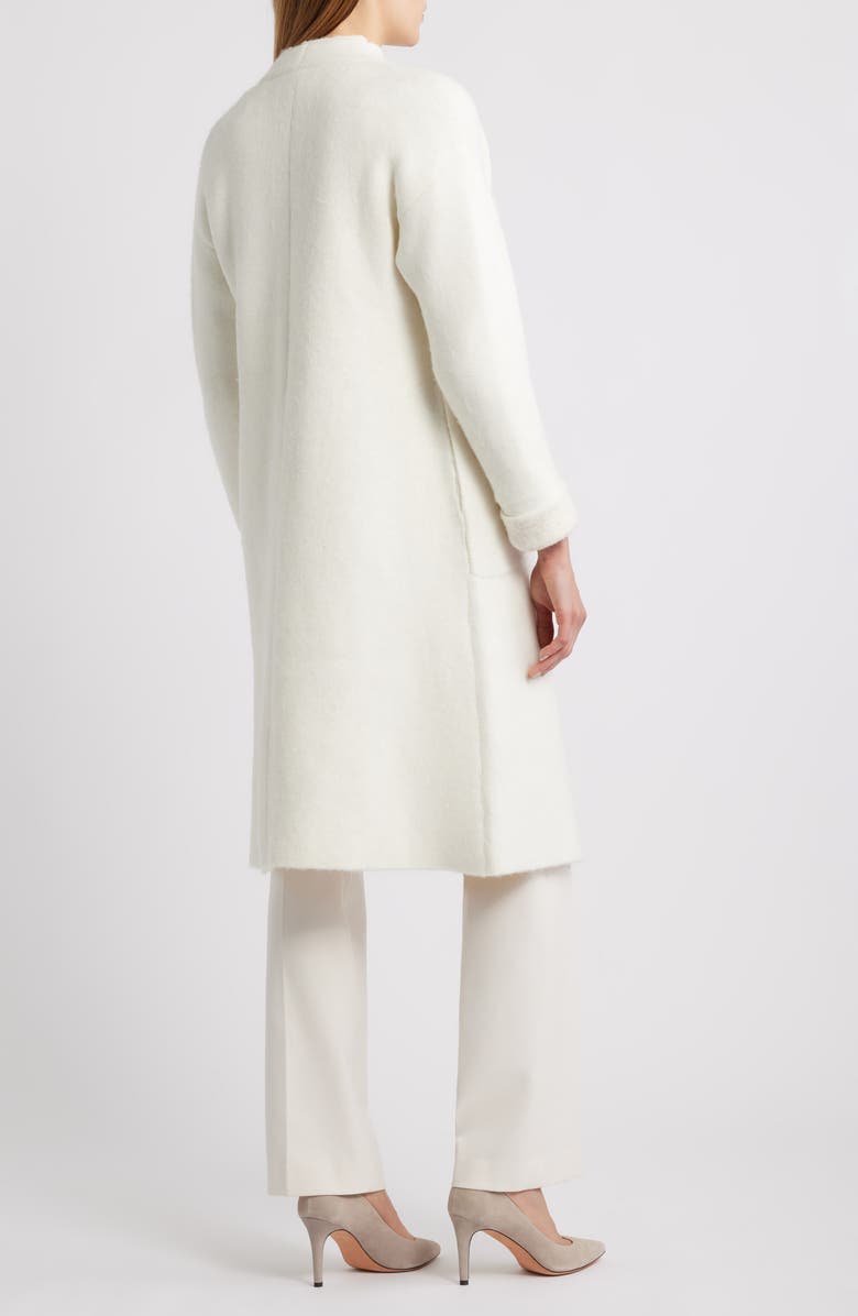 Anne Klein Wing Collar Sweater Coat, Alternate, color, White Dove Heather