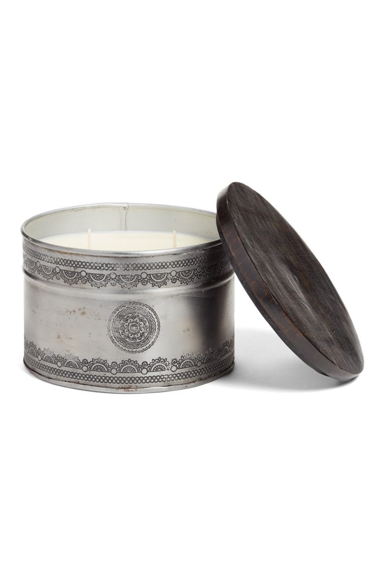 Soy Wax Candle in Etched Iron Pot, Main, color, GINGER PATCHOULI