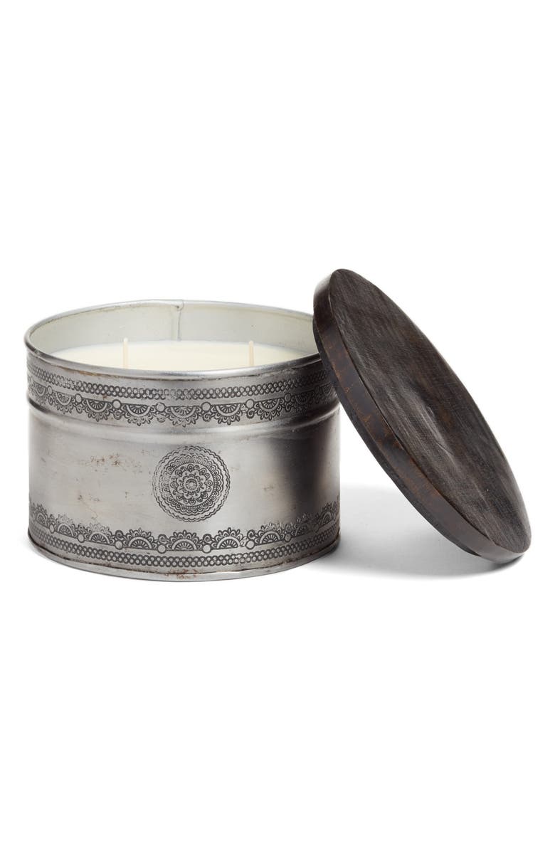 Himalayan Trading Post Soy Wax Candle in Etched Iron Pot, Main, color,