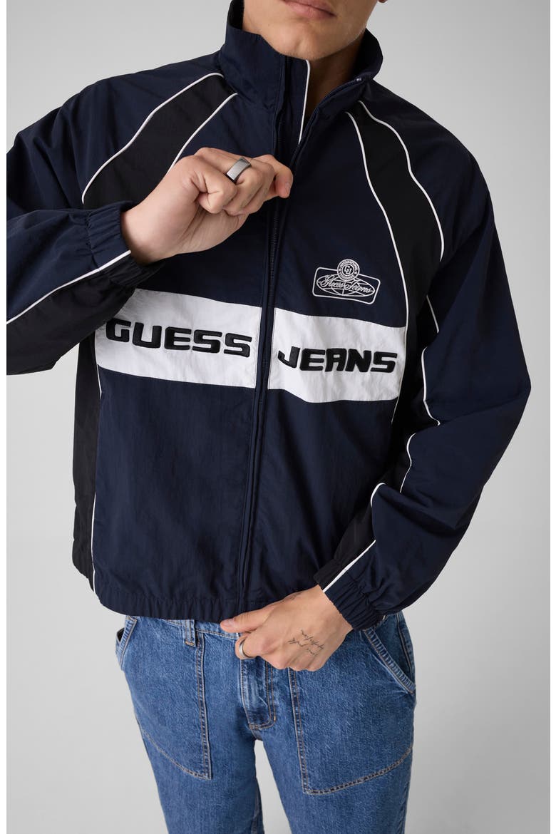 Nylon Track Jacket, Alternate, color, BLUE