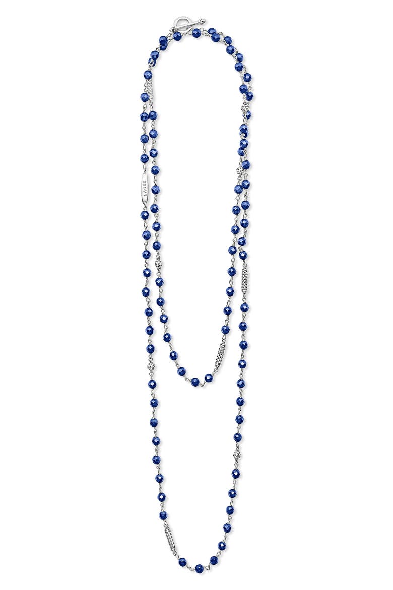 Caviar Icon Ultramarine Ceramic Bead Dual Layer Toggle Necklace video