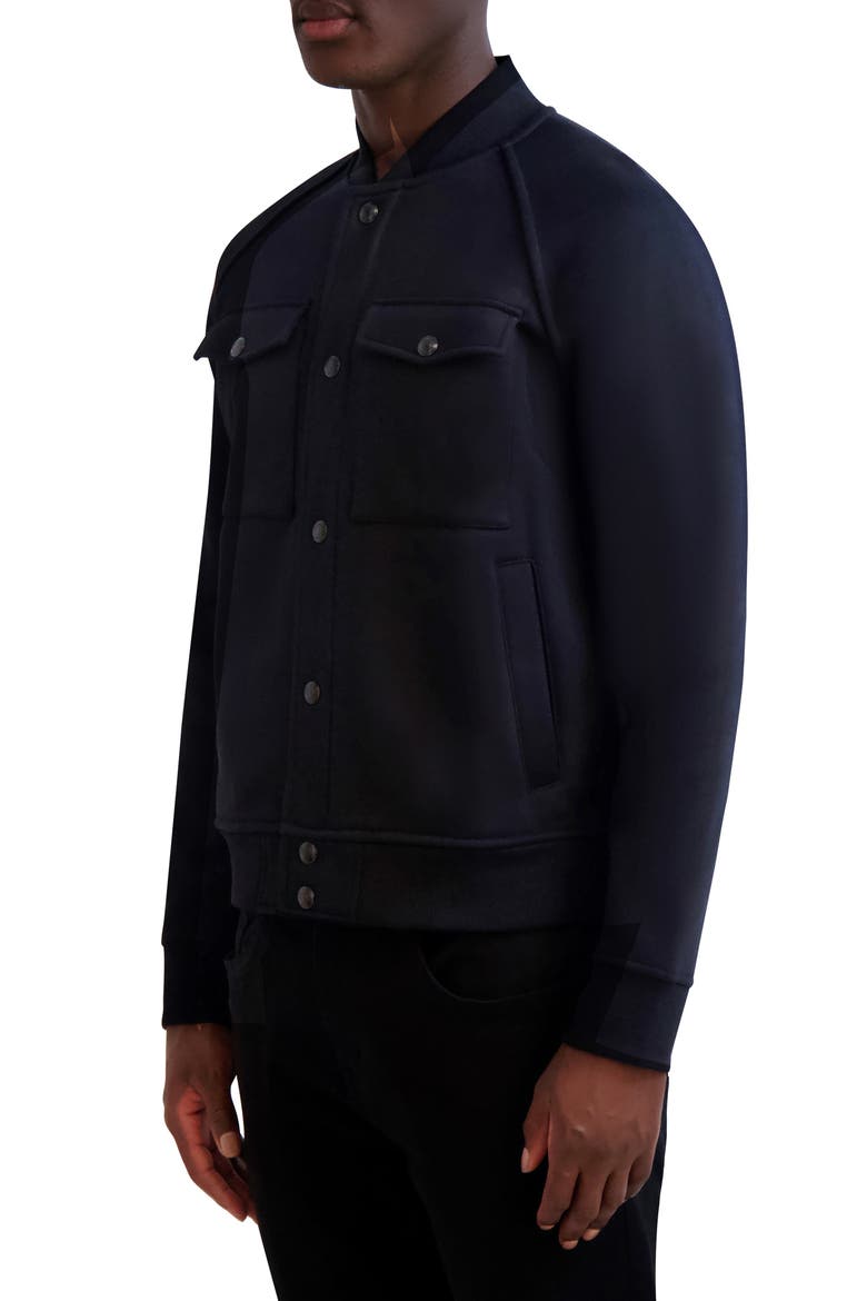 Fleece Bomber Jacket, Alternate, color, BLACK/ BLACK