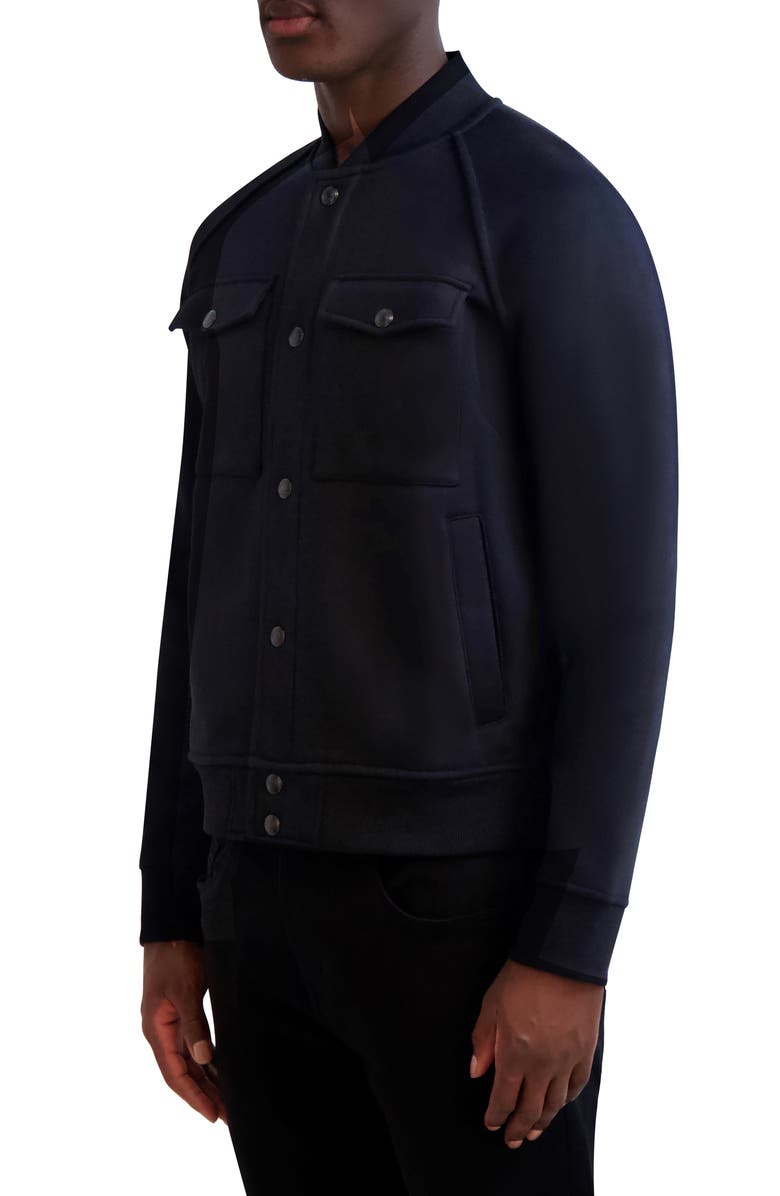 KARL LAGERFELD PARIS Fleece Bomber Jacket, Alternate, color, 
