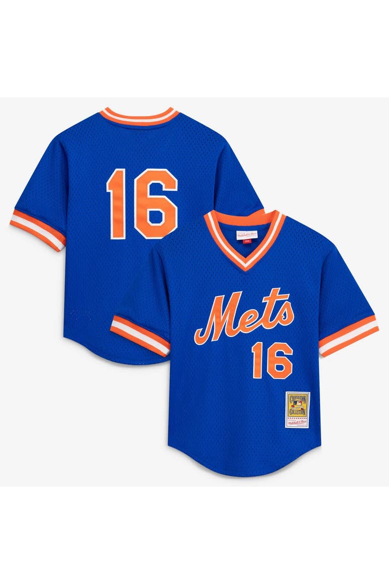 Youth Mitchell & Ness Dwight Gooden Royal New York Mets Mesh Batting Practice Jersey, Main, color, Royal
