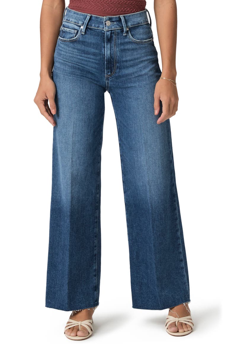 Anessa Raw Hem High Waist Wide Leg Jeans, Main, color, NOVELIST