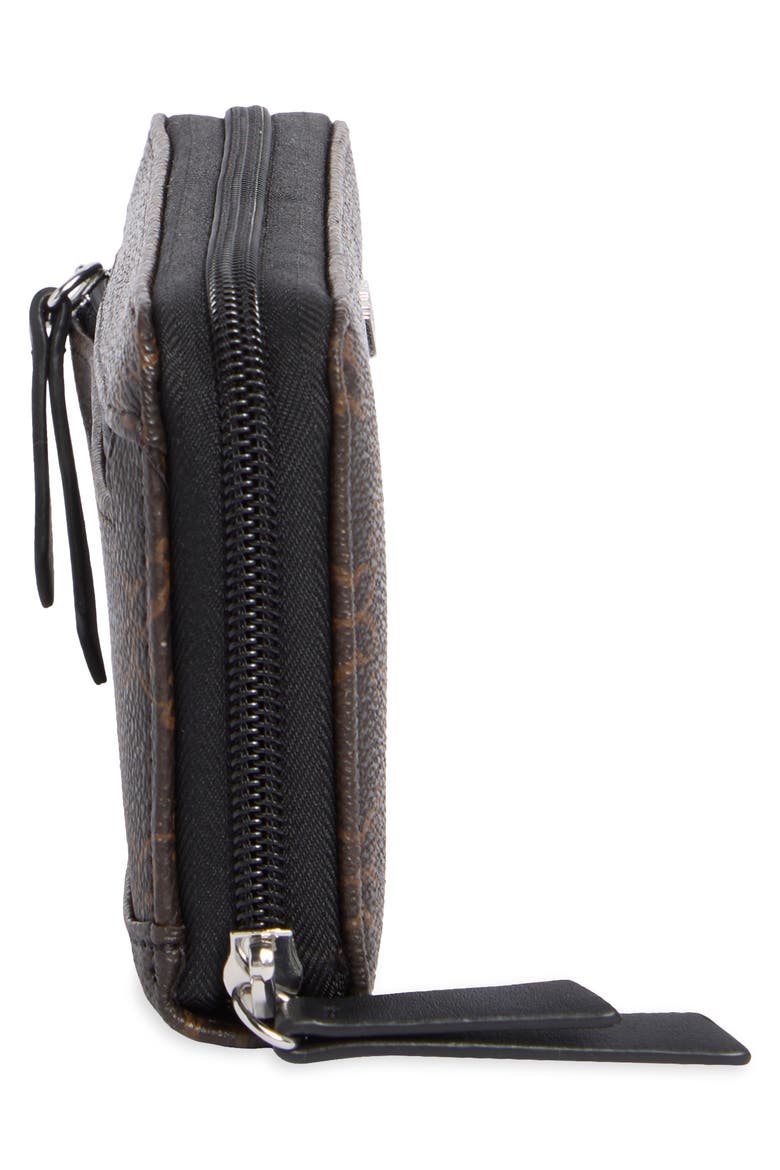 Norah Large Zip Around Continental Wallet, Alternate, color, BROWN LOGO/ BLACK