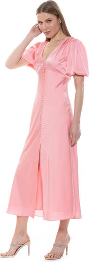 Lorelei V-Neck Bubble Sleeve Midi Dress