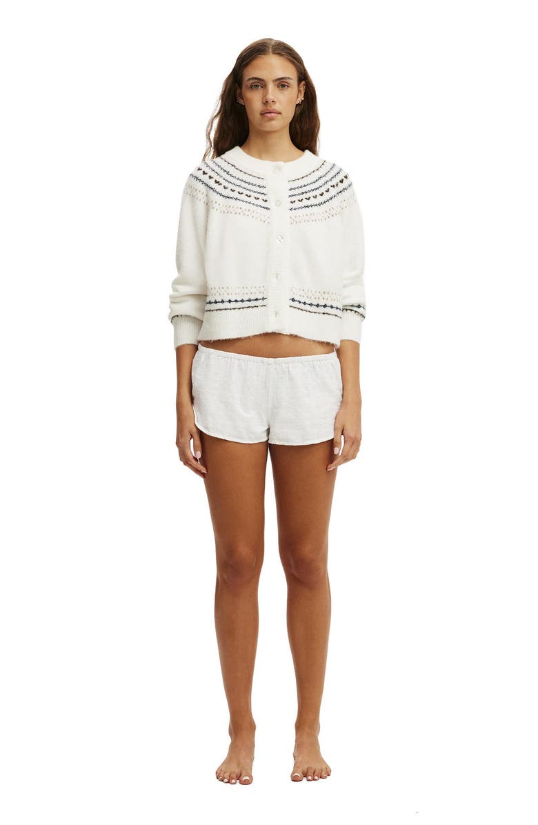 COTTON ON BODY Women's Body Bed Short, Alternate, color, Coconut Milk Dobby