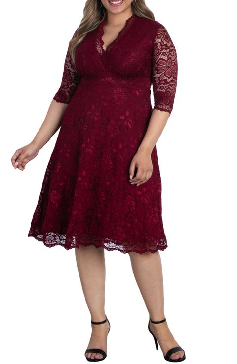 Mademoiselle Lace A-Line Dress (Plus Size)