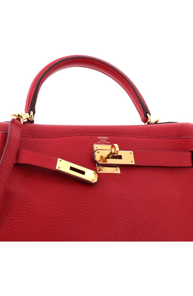 Pre-Owned Hermes Kelly Handbag Red Clemence with Gold Hardware 28, Alternate, color, Rouge Vif